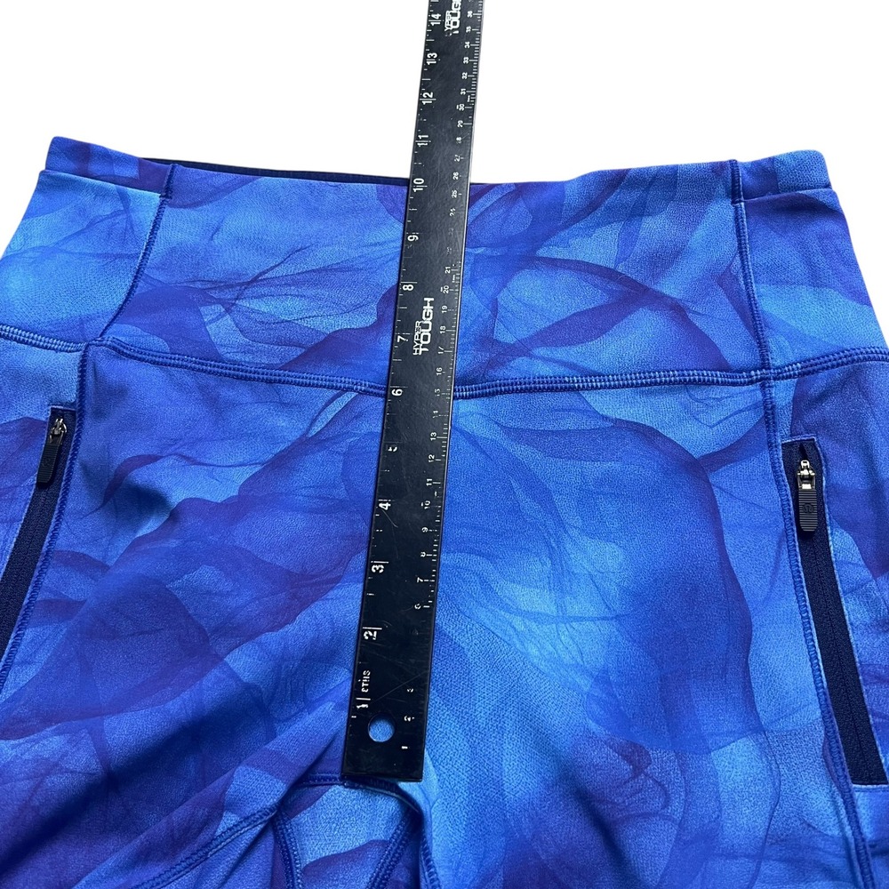 Lululemon Blue Purple Abstract Marble Print High Rise Leggings Zipper Pockets 28 - Picture 4 of 7